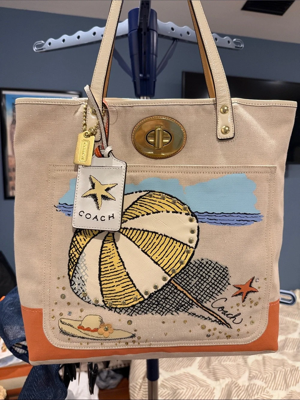 Coach Limited Edition Pierre Le-Tan Beach Canvas Tote